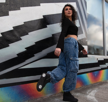 All Black Wedge | Fuego Shoes